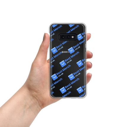 Clear Case for Samsung® - Best Merch Branded with blue logo accents, compatible with Galaxy S10e. Lightweight and clear for everyday use.