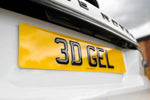 3D GEL NUMBER PLATE ON CAR
