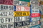 different colour number plates