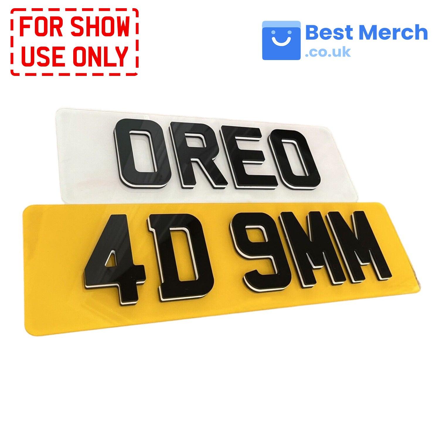 4D Oreo Number Plates - Best Quality
