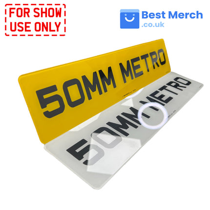 50mm Metro Irish Style Number Plates