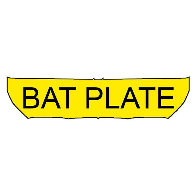 Bat Plate (Addon) SINGLE in bright yellow with bold black text, designed for baseball and softball training setups. Ideal for athletic field equipment upgrades.