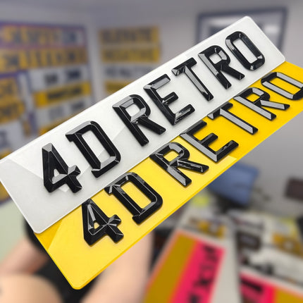 4D Retro Number Plates