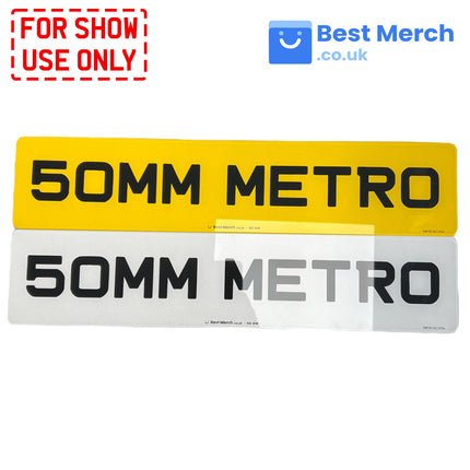 50mm Metro Irish Style Number Plates