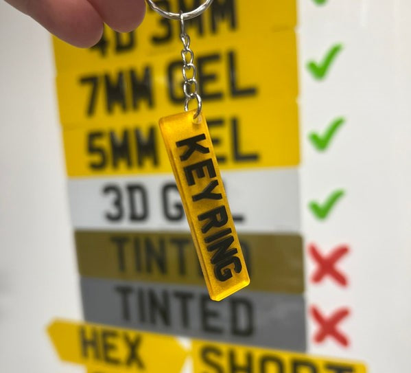 Number Plate Key Rings