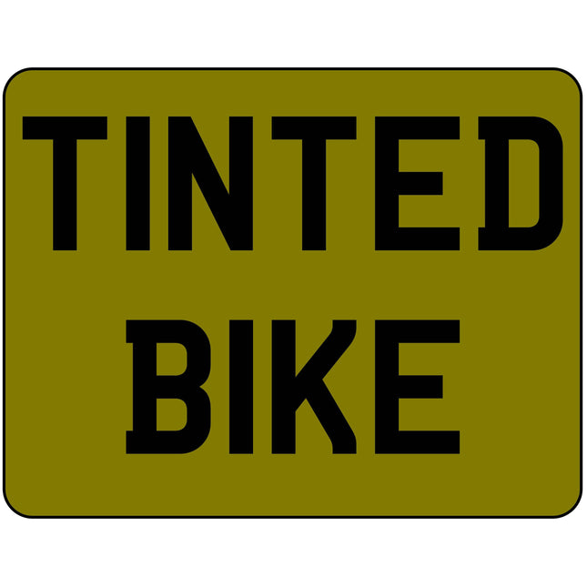 Bold black text reading 'TINTED BIKE' on a dark olive green background, representing the TINTED BIKE (ADDON) product label. Ideal for e-commerce listings in bike accessories or customization categories.