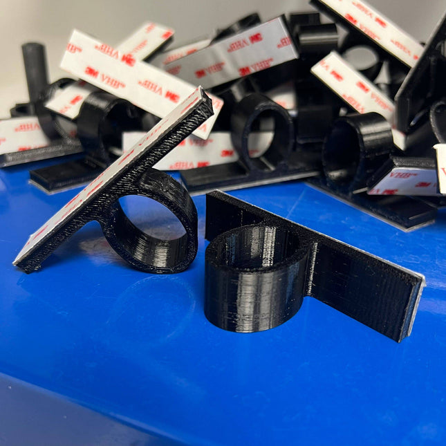 Number Plate Clips for Honeycomb Grilles with push & lock design, featuring 3M adhesive backing for secure vehicle license plate mounting.