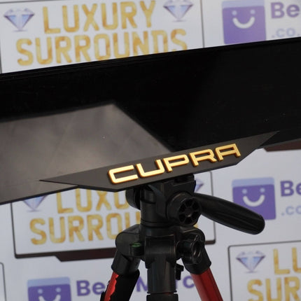 Gold Cupra Plate Holder - Luxury Number Plate Holder